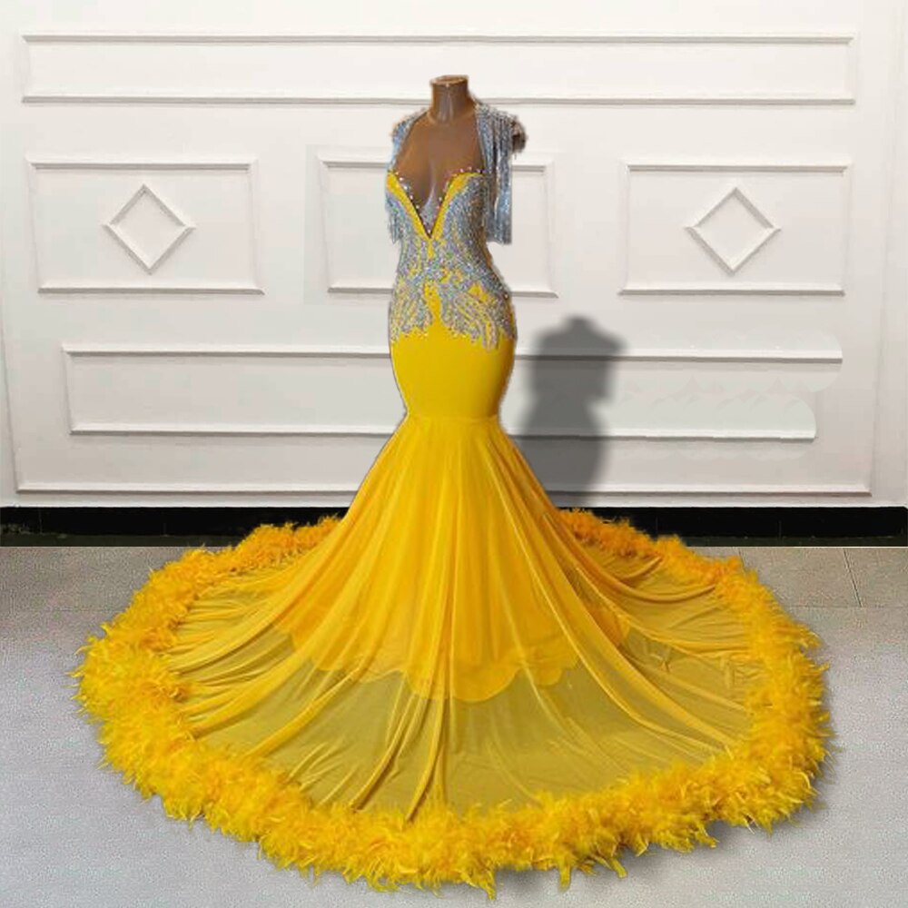 yellow prom dresses black girl