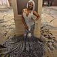 Sparkly Silver Prom Dresses 2025 Luxury Crystal Diamond Sequin Mermaid Party Gowns For Black Girl Evening Dress Customized