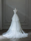 Princess Mermaid Strapless White Lace Long Wedding Dresses Brides Dress