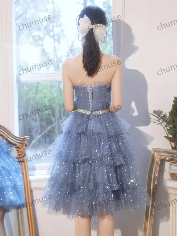 Princess Evening Dress Women New Temperament Birthday Party Prom Dress Super Fairy Tube Top Student Graduation Dress