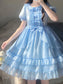 Vintage Ball Gown Light Sky Blue Chiffon Holiday Dress Birthday Dresses Birthday Outfits