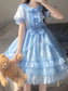 Vintage Ball Gown Light Sky Blue Chiffon Holiday Dress Birthday Dresses Birthday Outfits