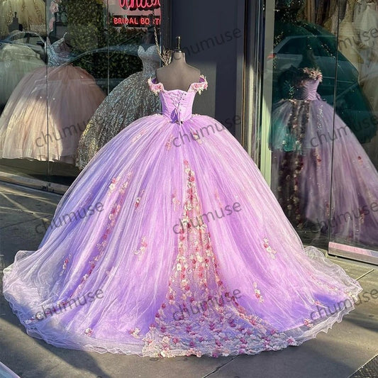 Light Purple Girl Birthday Gown Ball Gown Quinceanera