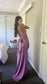 Sexy Open Back Mermaid Party Dress, Silk Satin Gala Prom Dress