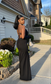 Charming Black Trumpet/Mermaid Long Prom Dress,Black Evening Dress