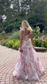 Cute Chiffon Floral Print Prom Dress Senior Evening Gown