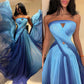 Prom Dresses Exquisite Strapless A-line Celebrity Fold Draped Chiffon Occasion Evening Gown שמלות ערב נשים 2023 לחתונה